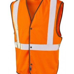 Leo Workwear Umberleigh ISO 20471 Cl 2 Railway Stud Waistcoat