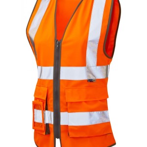 Leo Workwear Lynmouth ISO 20471 Cl 1 Superior Women's Waistcoat