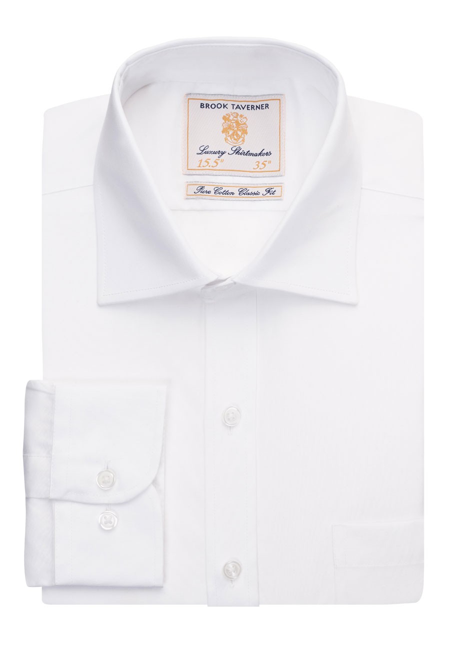 Men's Brook Taverner Cheadle Single Cuff Shirt Cotton Poplin