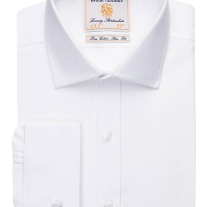 Men's Brook Taverner Prato Slim Fit Shirt Cotton Herringbone