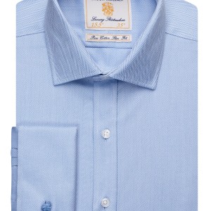 Men's Brook Taverner Prato Slim Fit Shirt Cotton Herringbone