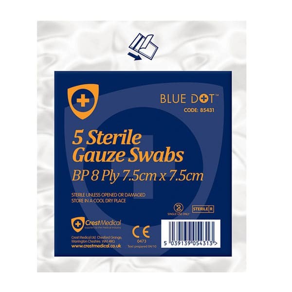 Sterile Gauze Swabs 7.5 Cm Pack Of 5