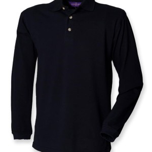 Henbury Long Sleeve Cotton Piqué Polo Shirt