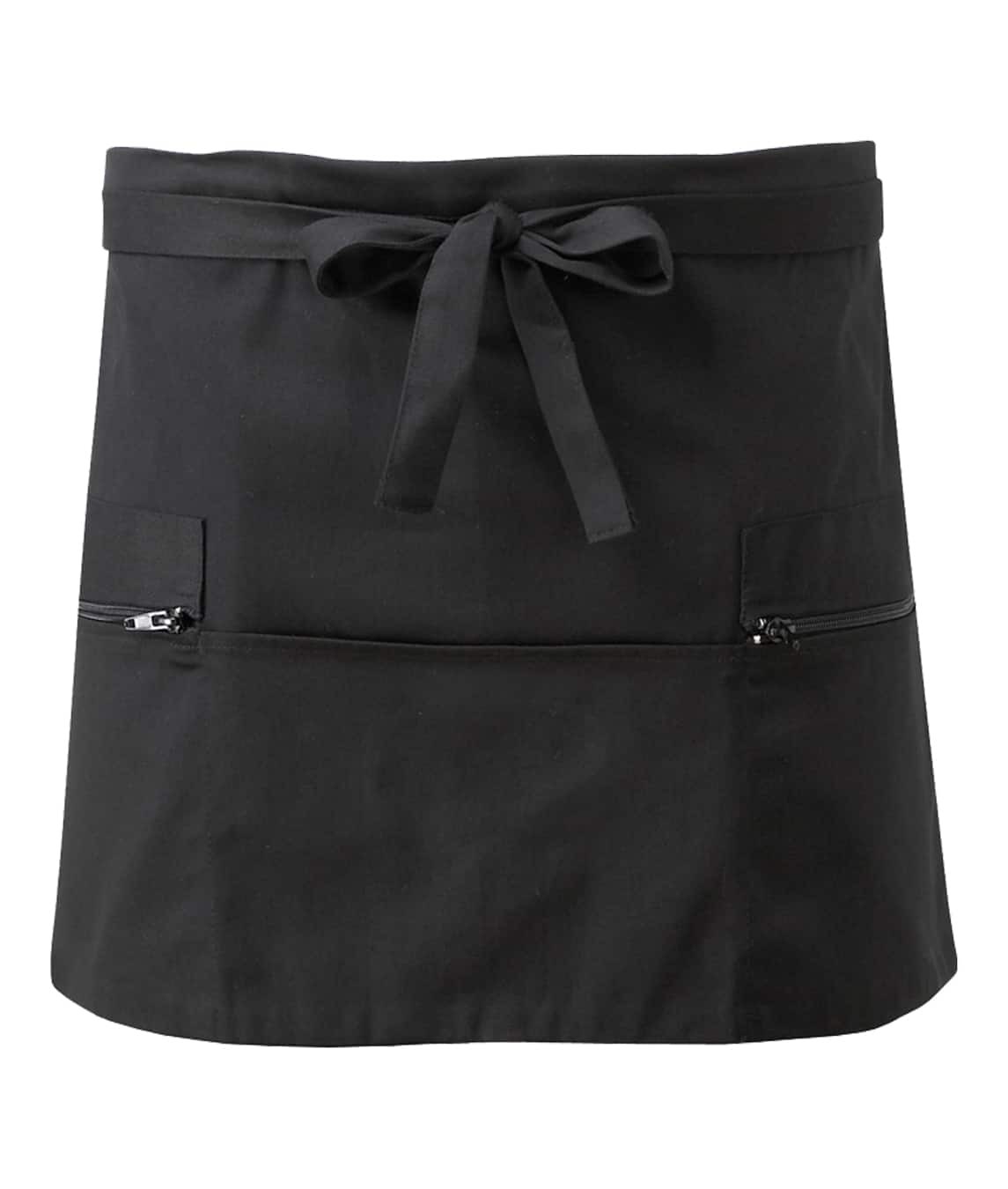 Short Apron: Unisex Two Zip Pockets