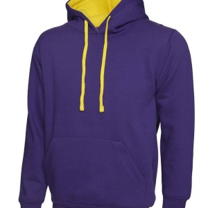 Uneek Contrast Hooded Sweatshirt